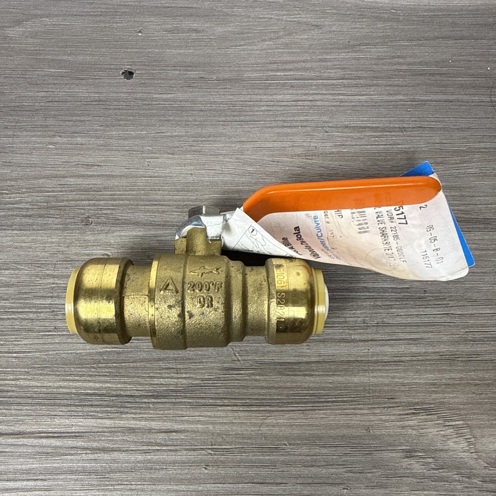 SHARK BITE BRASS 3/4"  PUSH FIT BALL VALVE
